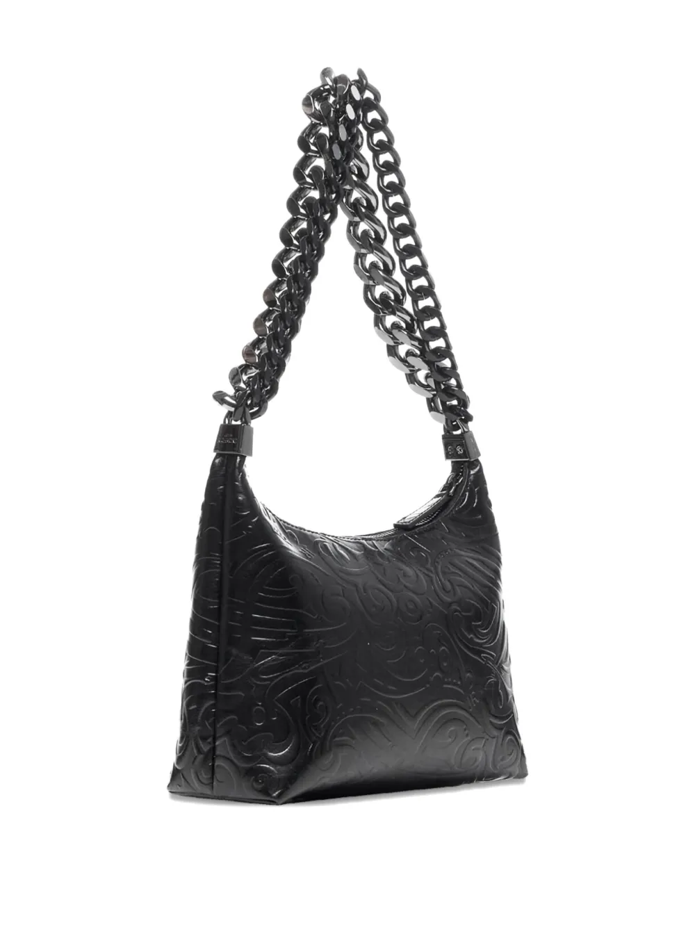 Embossed Chain Shoulder Bag