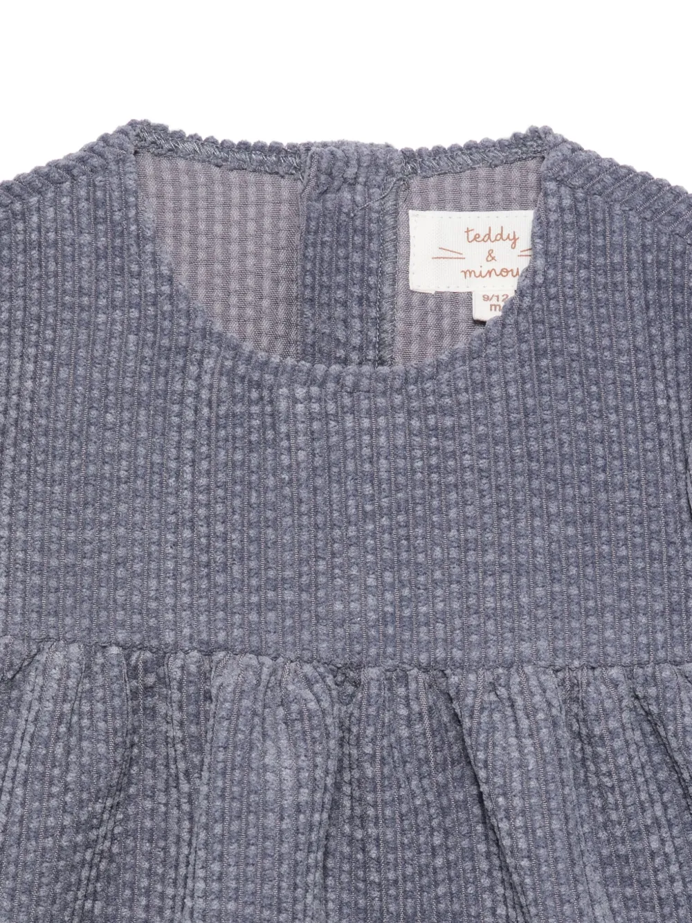 TEDDY & MINOU Jurk met wafelpatroon Blauw