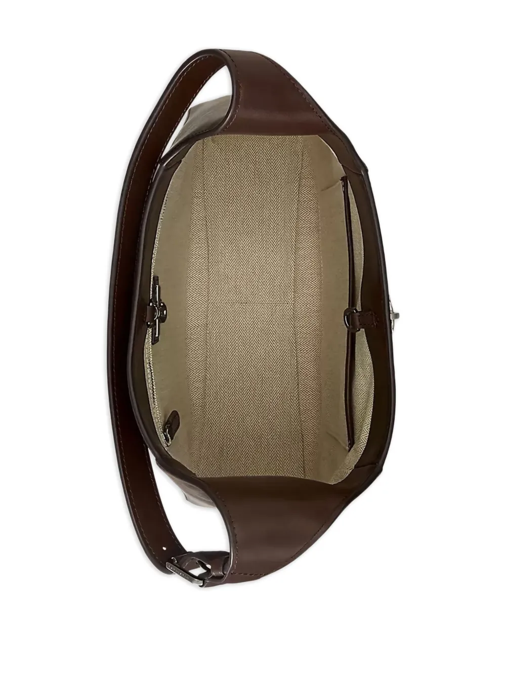 Ralph Lauren Curved-handle Tote Bag In Brown