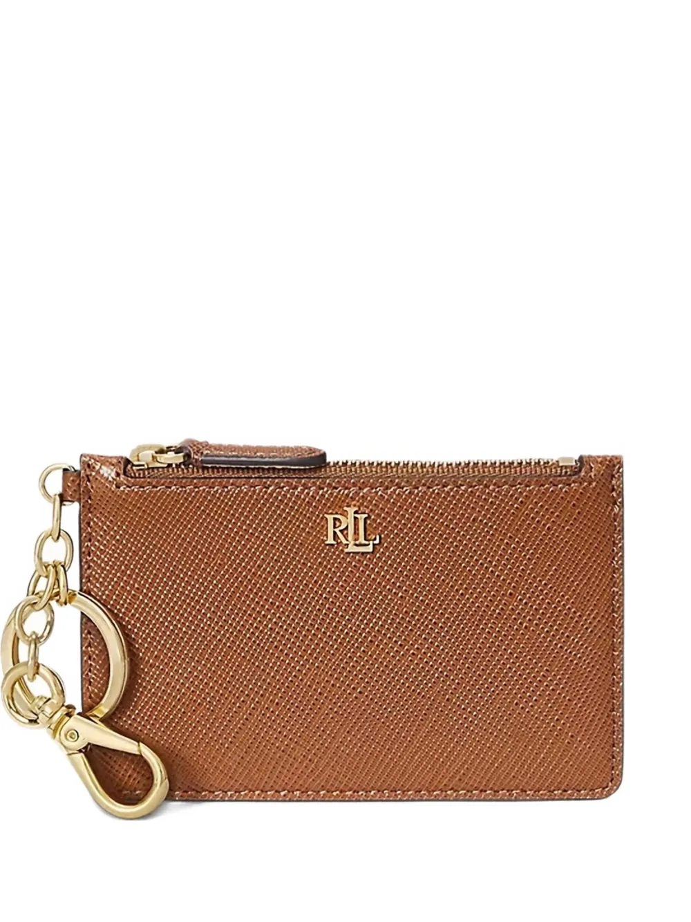 Ralph Lauren Leather Key-ring Card Holder In Brown