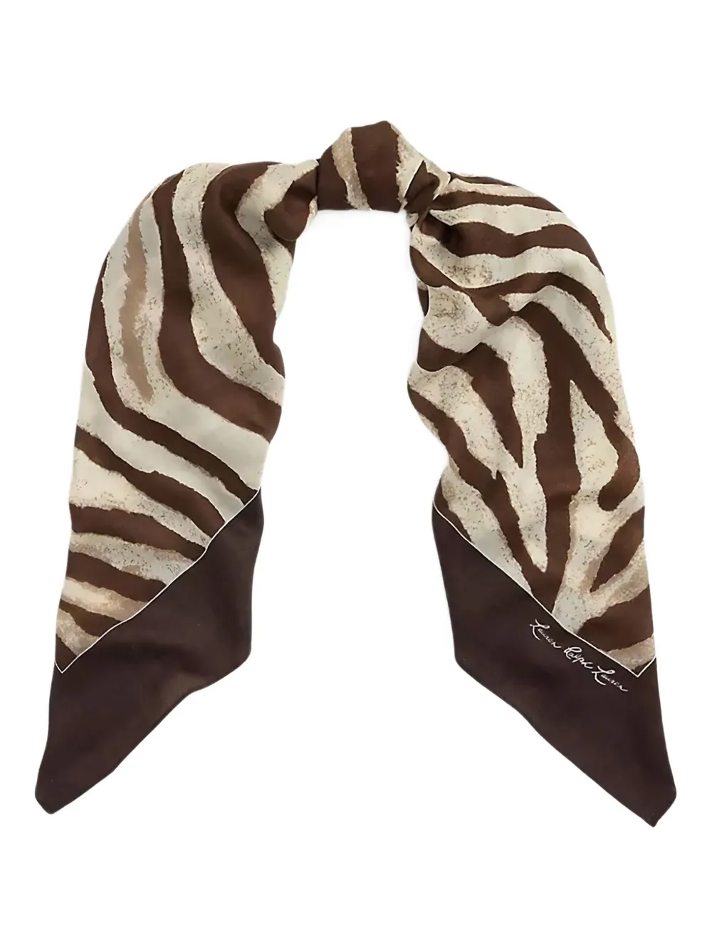 Ralph Lauren Zebra-print Wool-silk Blend Scarf In Neutral