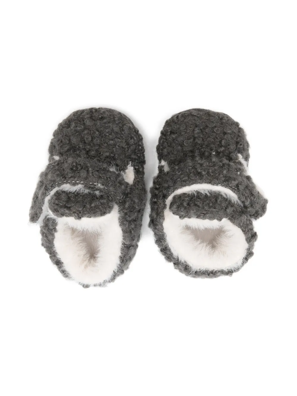 Douuod Kids Wollen babyschoentjes met gekruiste bandjes Grijs