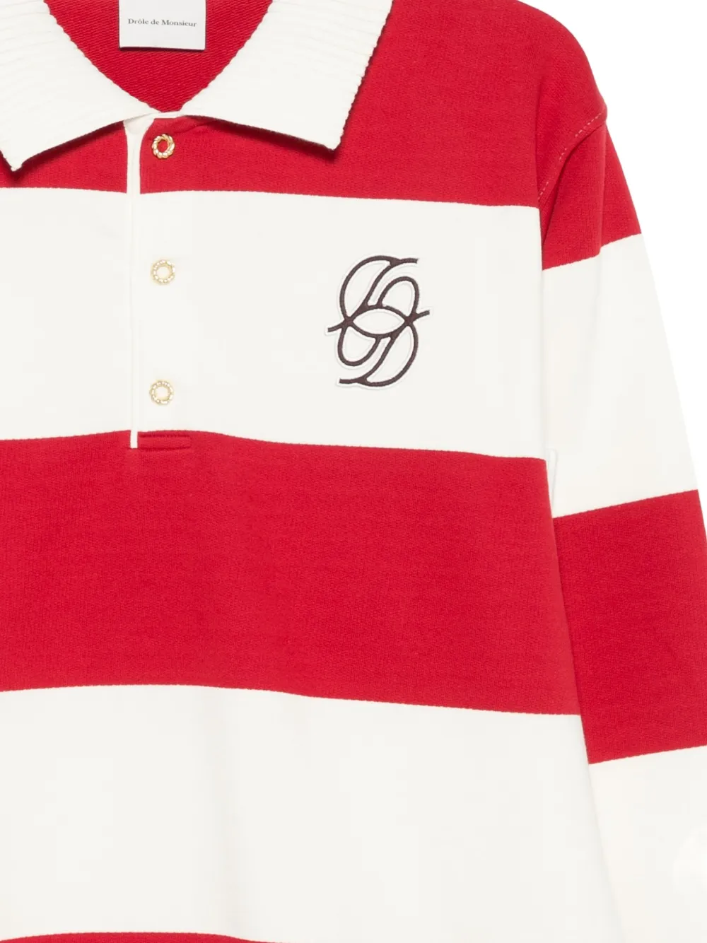 Drôle De Monsieur Gestreept poloshirt Rood