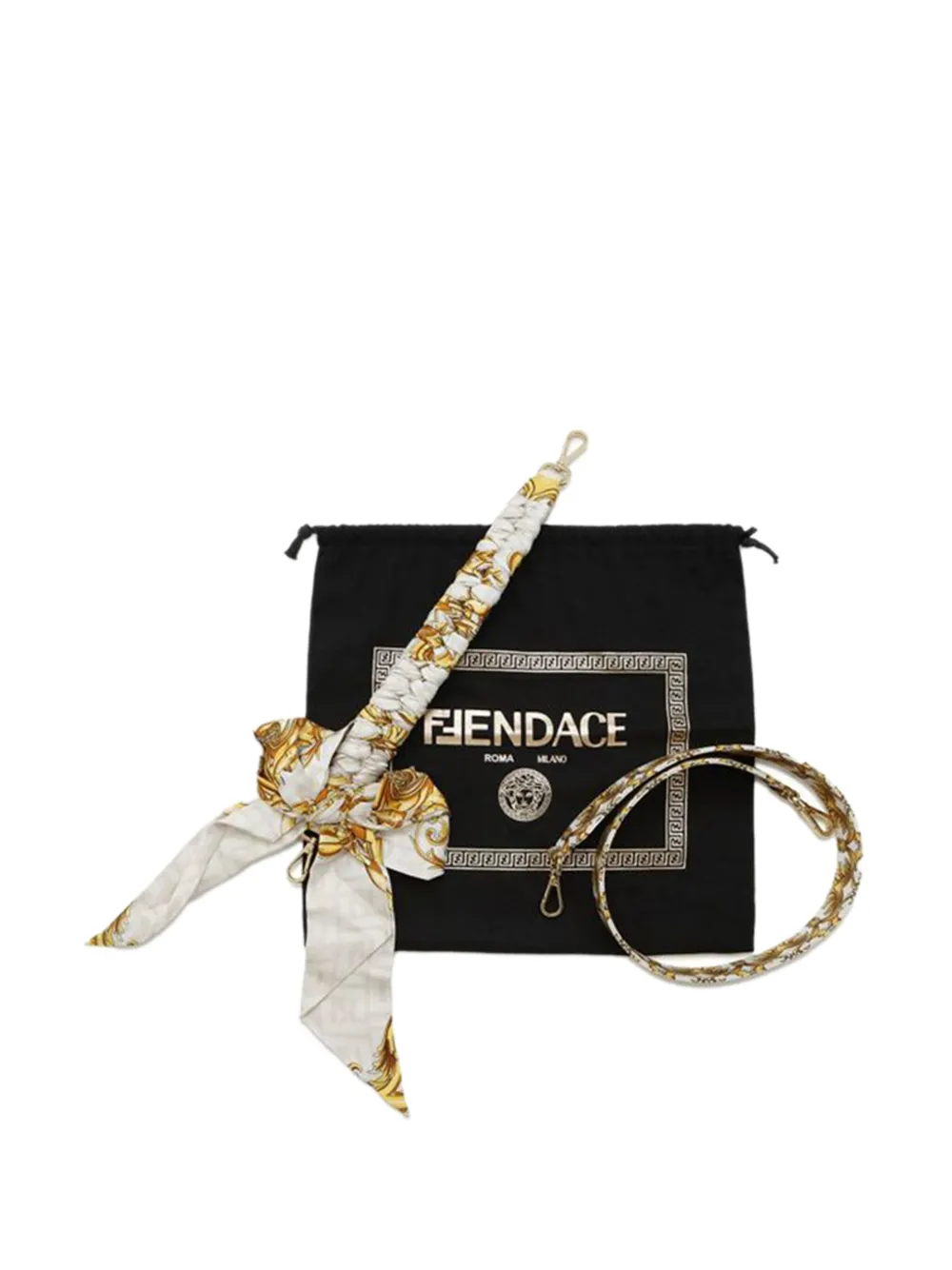 Fendi Pre-Owned 2010-2025 Versace Fendace FF Baroque Print Silk Baguette satchel | Pre-Owned | Image 2