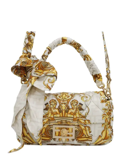 Fendi Pre-Owned 2010-2025 Versace Fendace FF Baroque Print Silk Baguette satchel