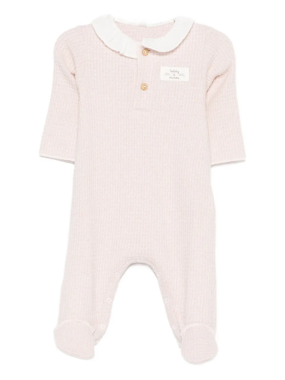 Teddy & Minou Logo-patch Pyjama In Pink