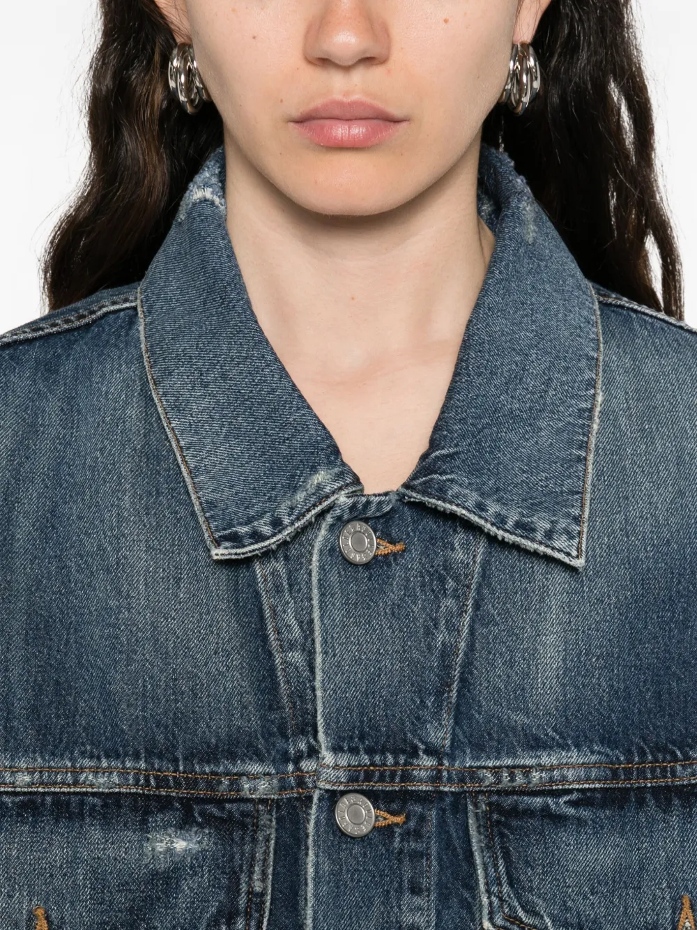 Agolde Buttoned Denim Jacket In Blue