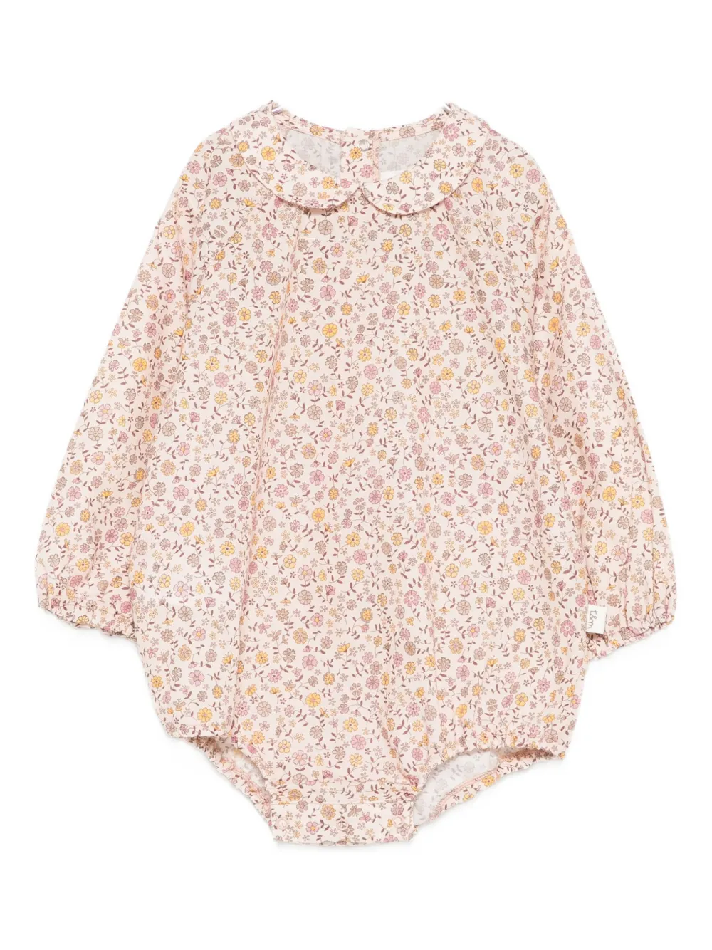 Teddy & Minou Floral-print Bodysuit In Pink