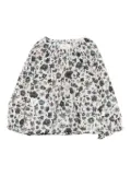 TEDDY & MINOU ruffled floral-print shirt - White