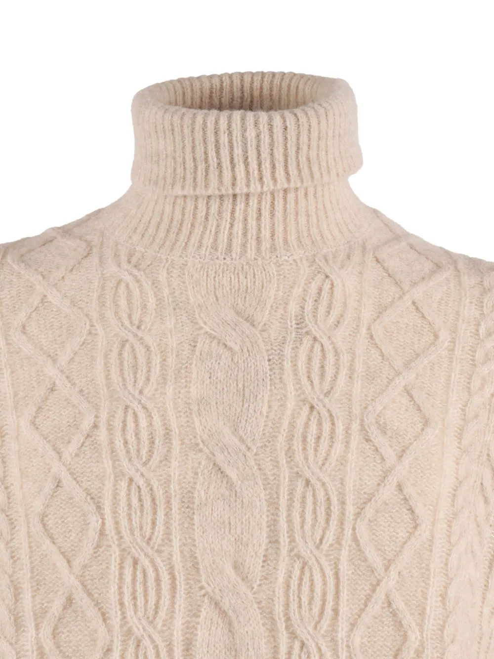 Ballantyne Cable-knit Turtleneck Sweater In Neutral