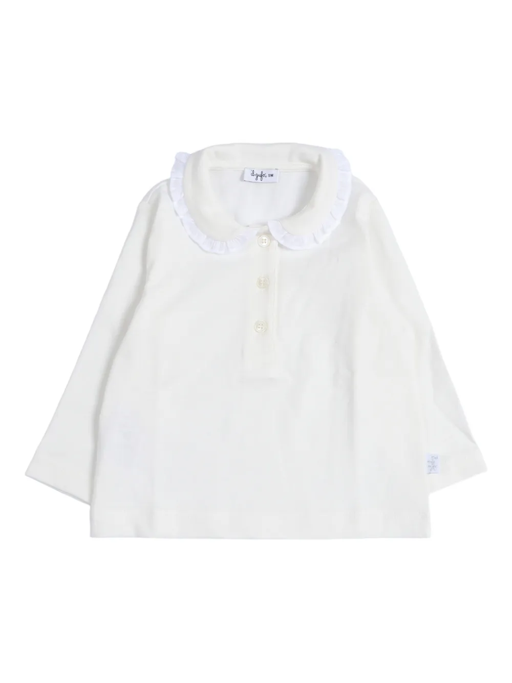 Il Gufo ruffled polo shirt - Bianco