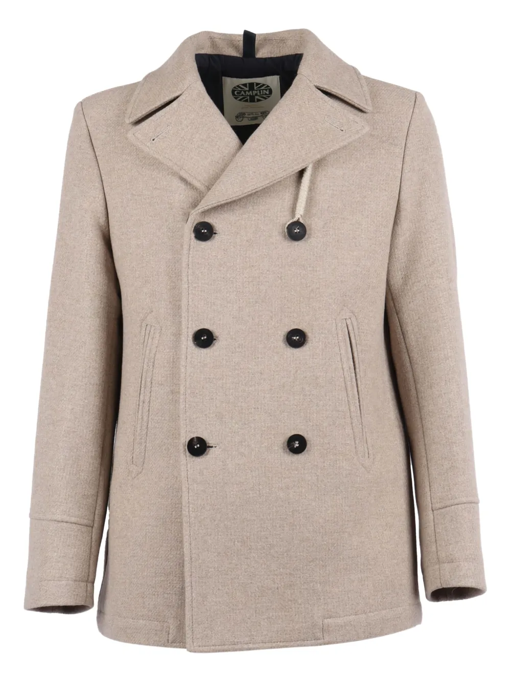 Camplin Double-breasted Peacoat In Multi