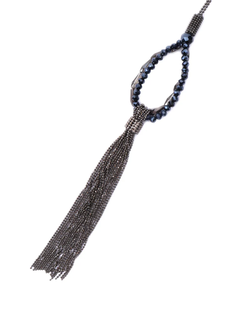 Peserico Halsketting met kralen kwastje - Blauw