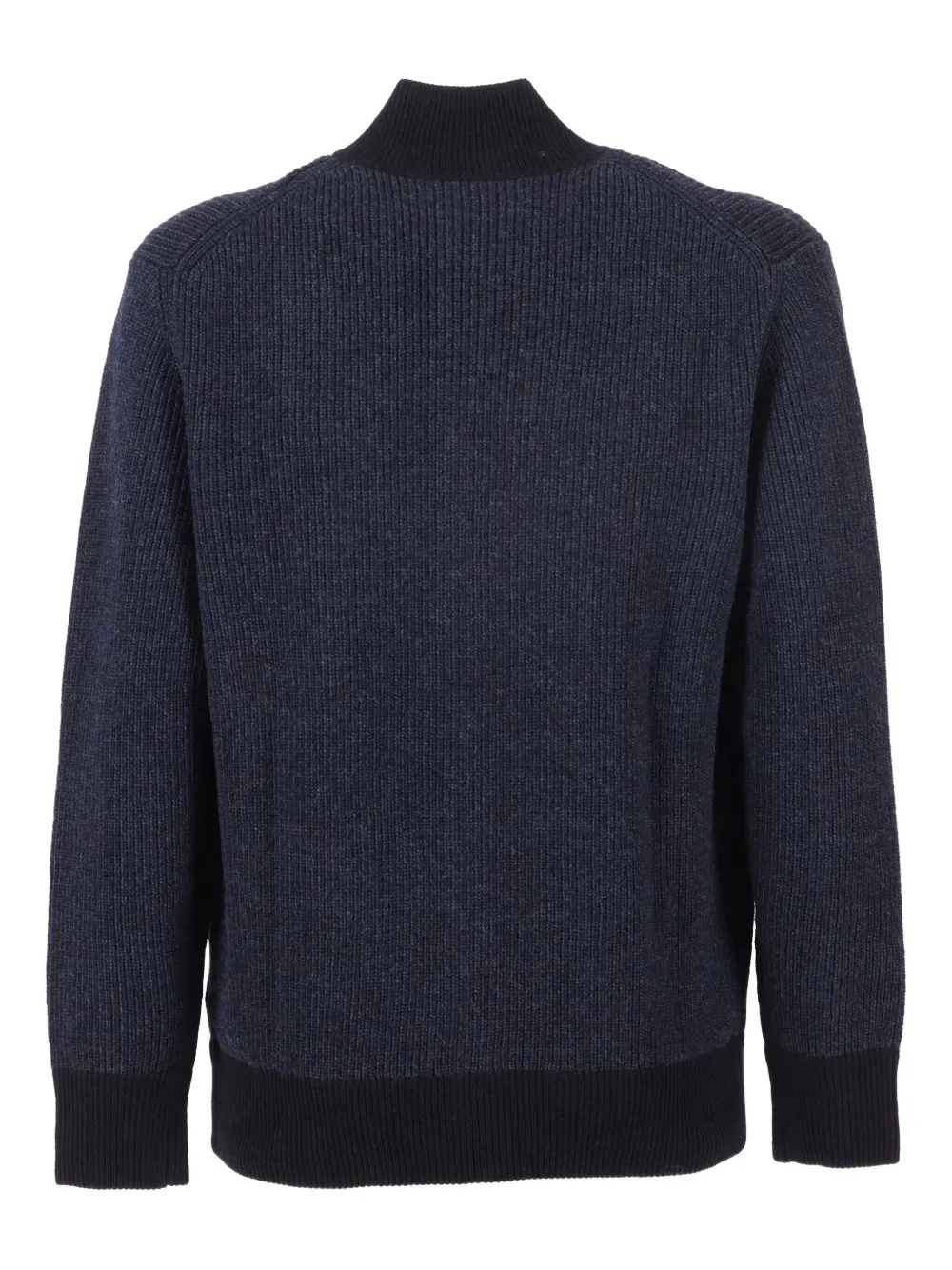 Ballantyne Ribbed Wool Bomber Jacket With Button-up Front In Blue
