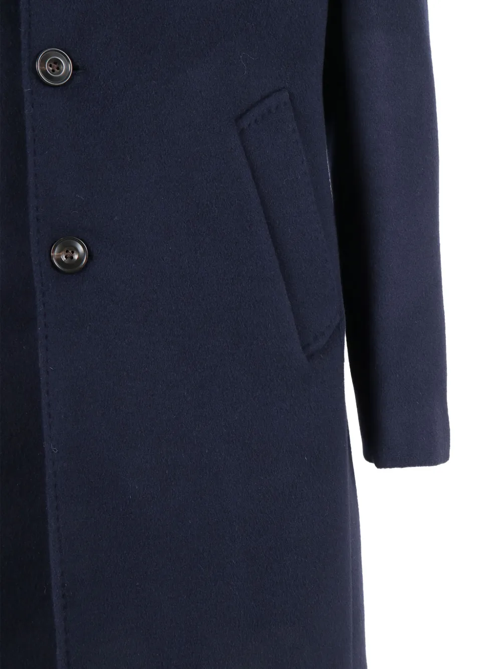 Brando Button-fastening Wool-blend Coat In Blue
