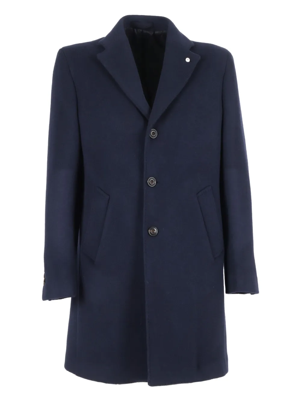 Brando Button-fastening Wool-blend Coat In Blue