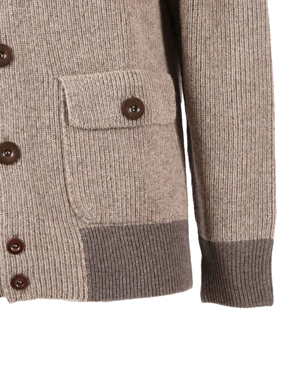 Ballantyne Ribbed Knit Wool Bomber Jacket In Brown