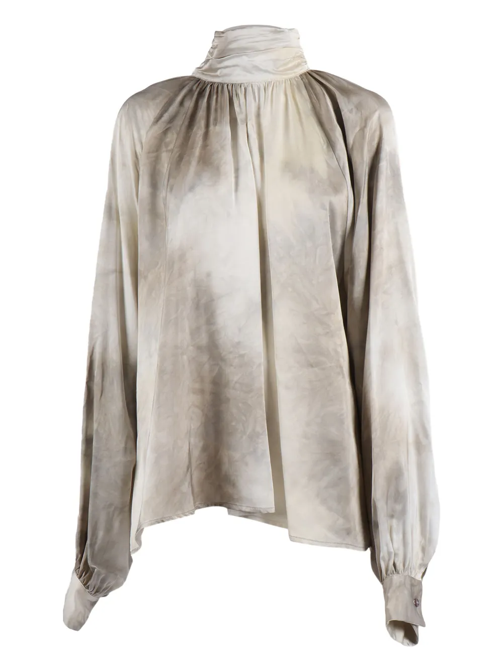 Ballantyne high-neck tie-dye blouse | Grey | Image 1
