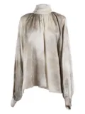 Ballantyne high-neck tie-dye blouse - Grey