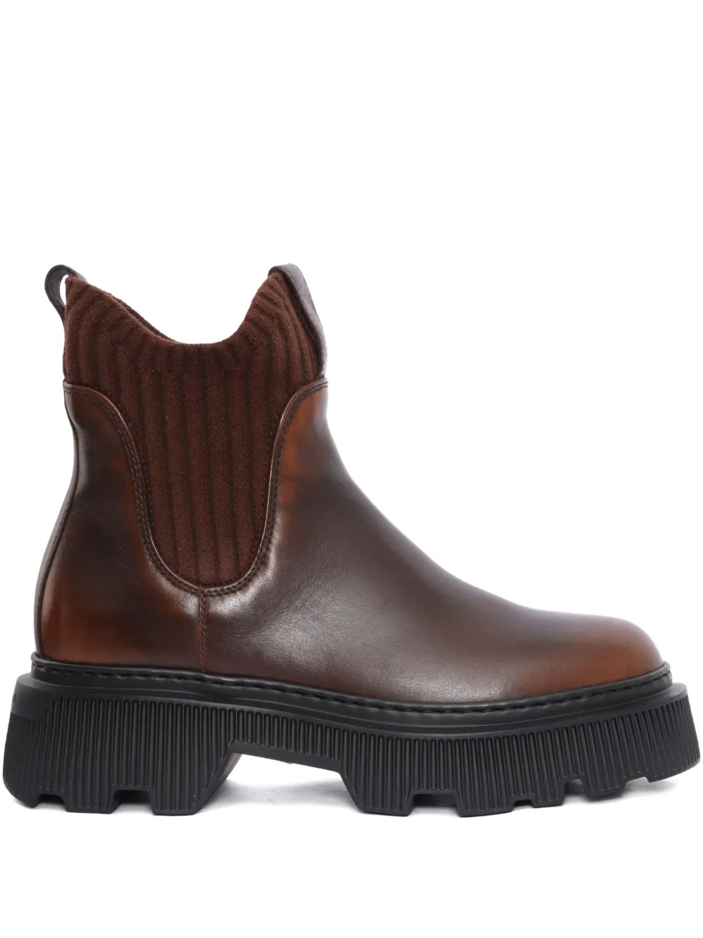 Santoni ribbed mountain boots - ブラウン Santoni ribbed mountain boots - ブラウン