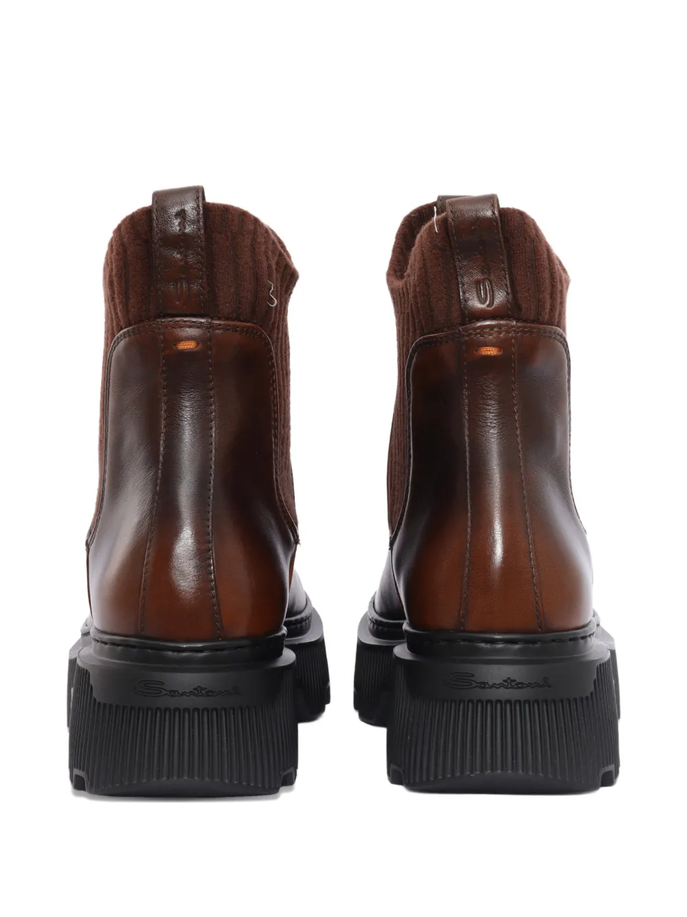 Santoni Ribbed Mountain Boots In Brown