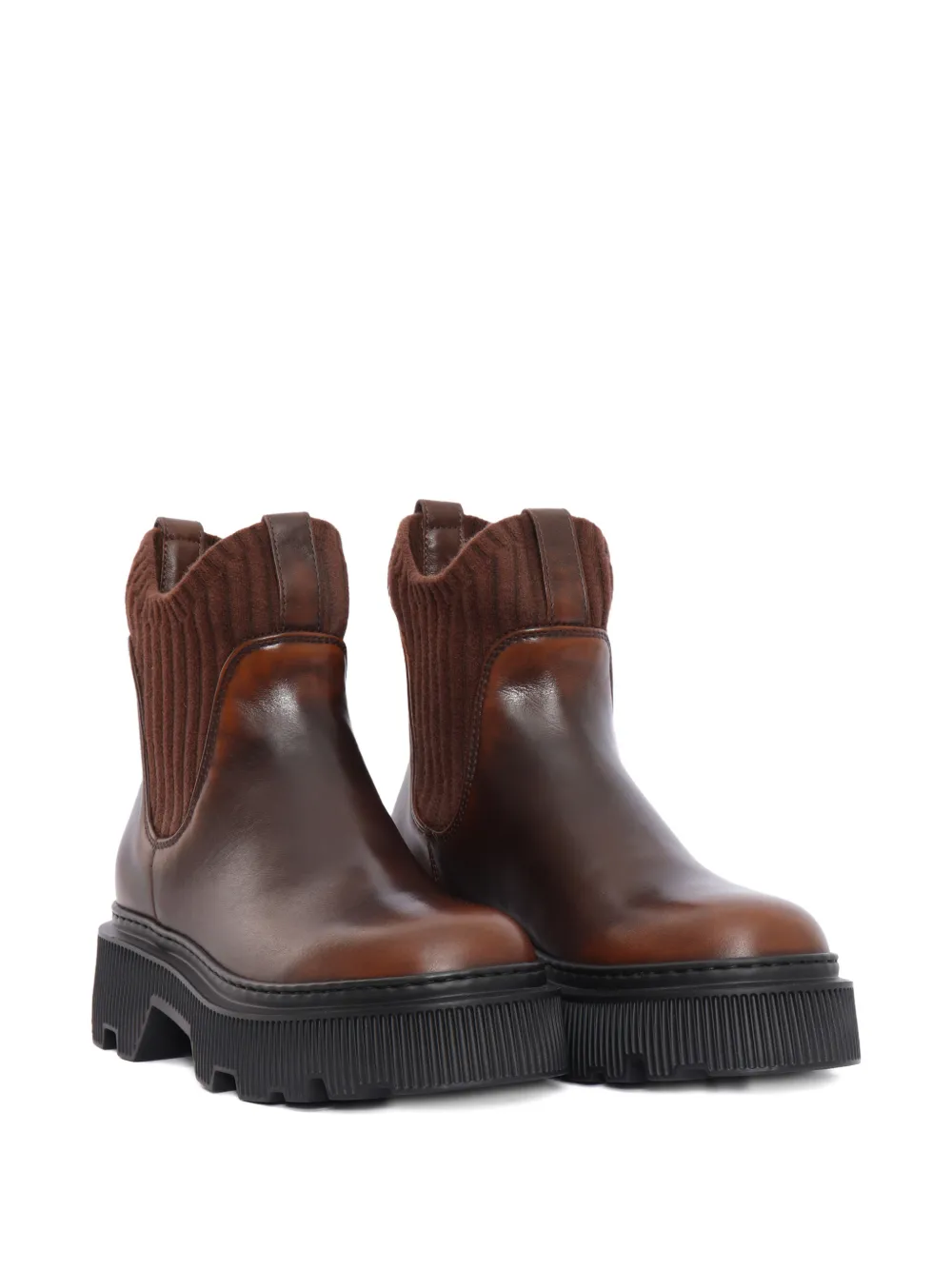 Santoni Geribbelde berglaarzen Bruin