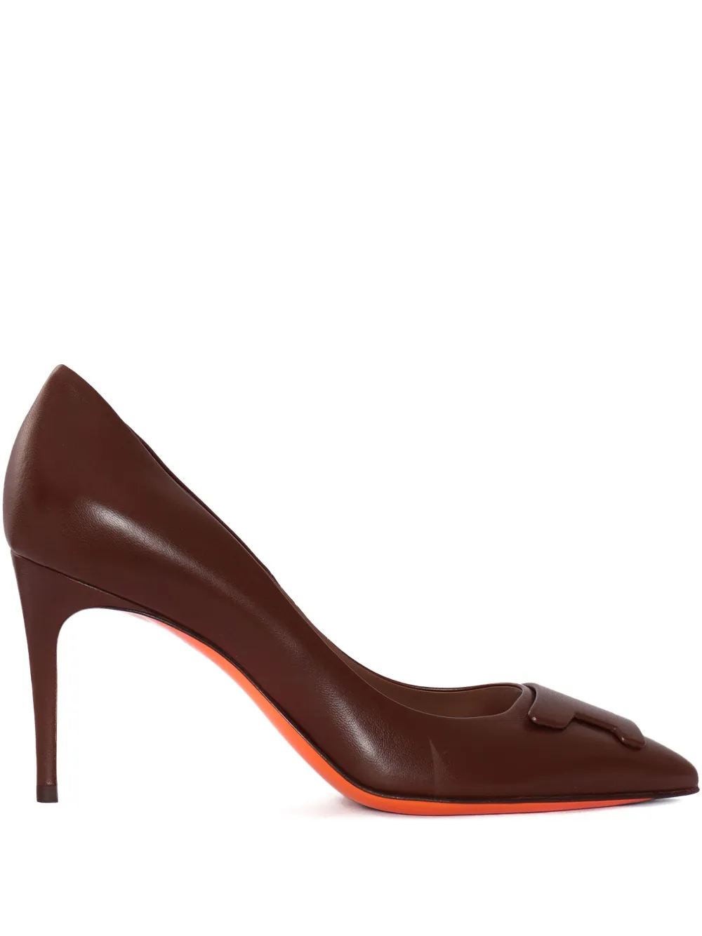 Santoni 85 mm leren pumps Bruin