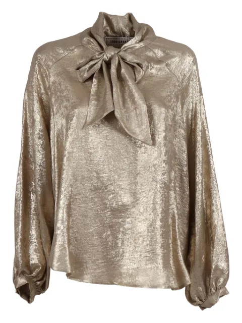 Shirtaporter bow-detail lurex blouse
