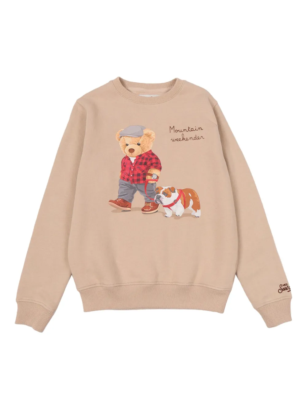 Mc2 Saint Barth Bear Graphic Sweatshirt In Brown
