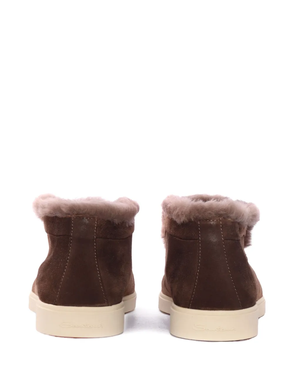 Santoni fur-trimmed suede boots Bruin