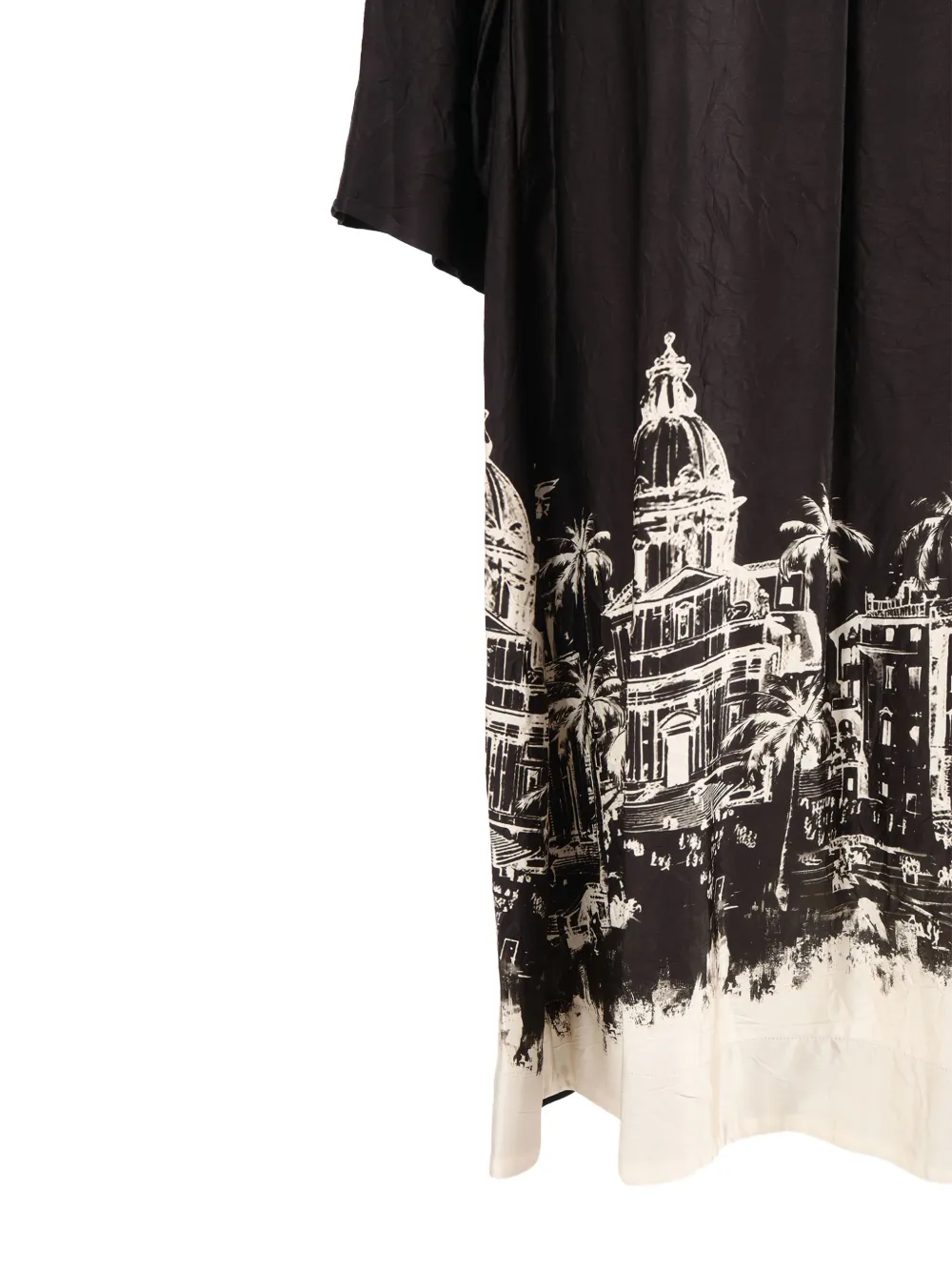 Shirtaporter Printed V-neck Dress In Black