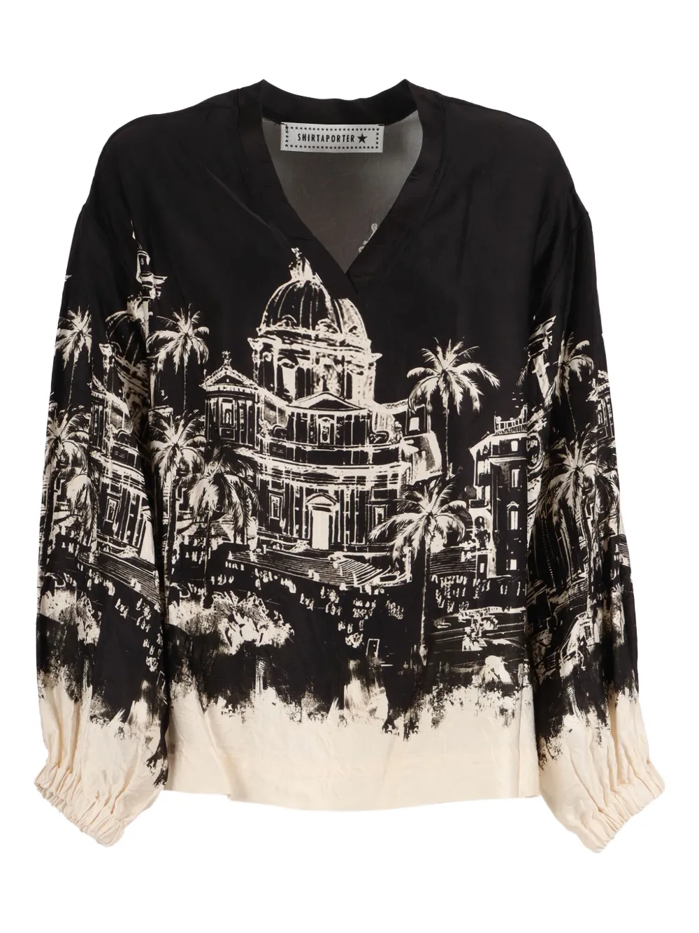 Shirtaporter Printed Blouse In Black