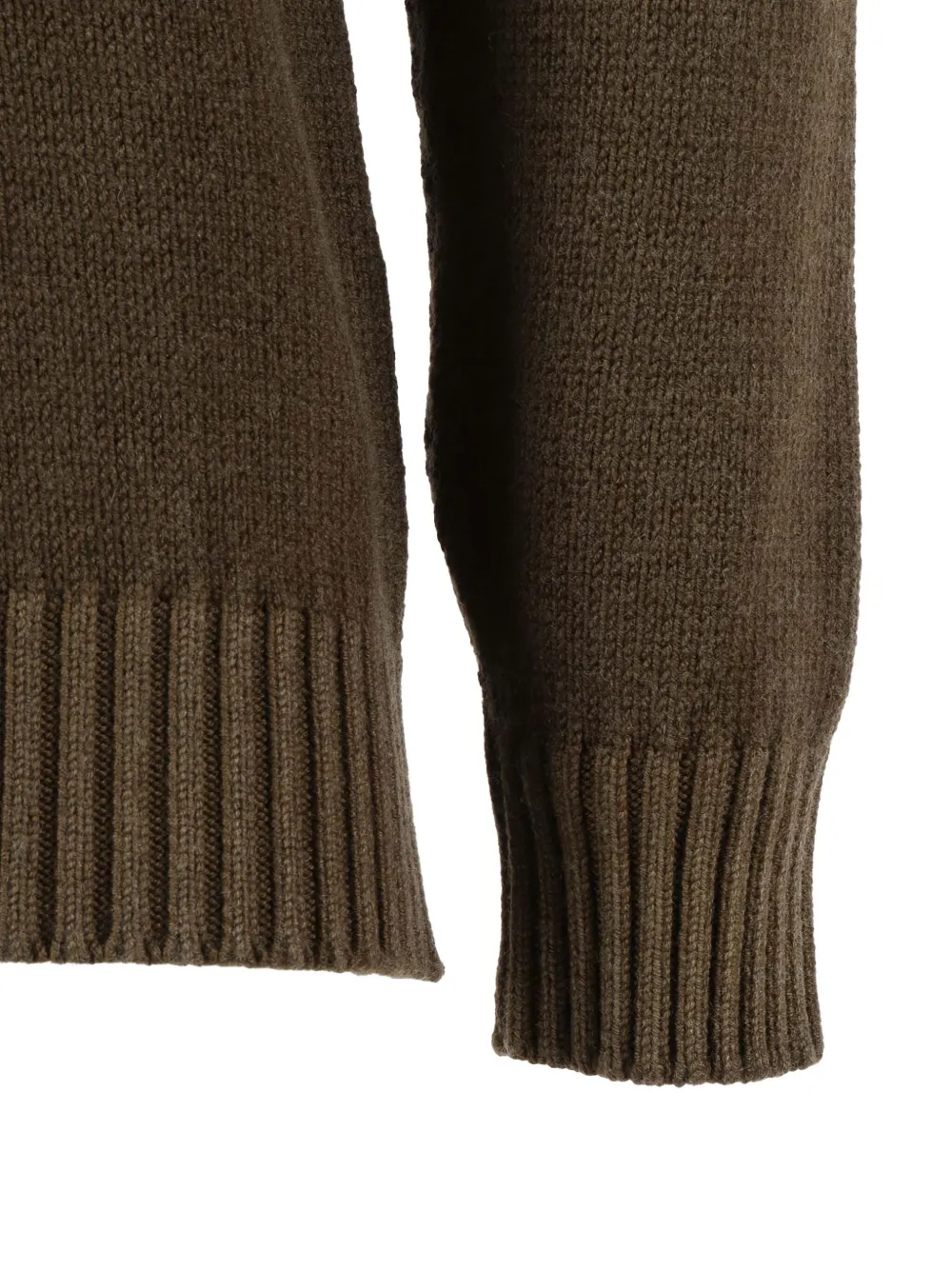 Circolo 1901 Brown Wool Sweater With Hammer Neckline And Ribbed Details In Brown
