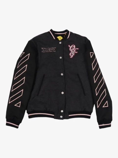 Off-White Kids chamarra universitaria bordada