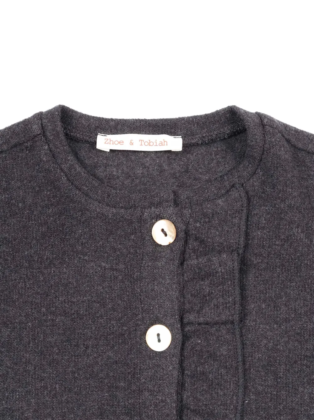 Zhoe & Tobiah Ruffled Button-up Cardigan In Gray