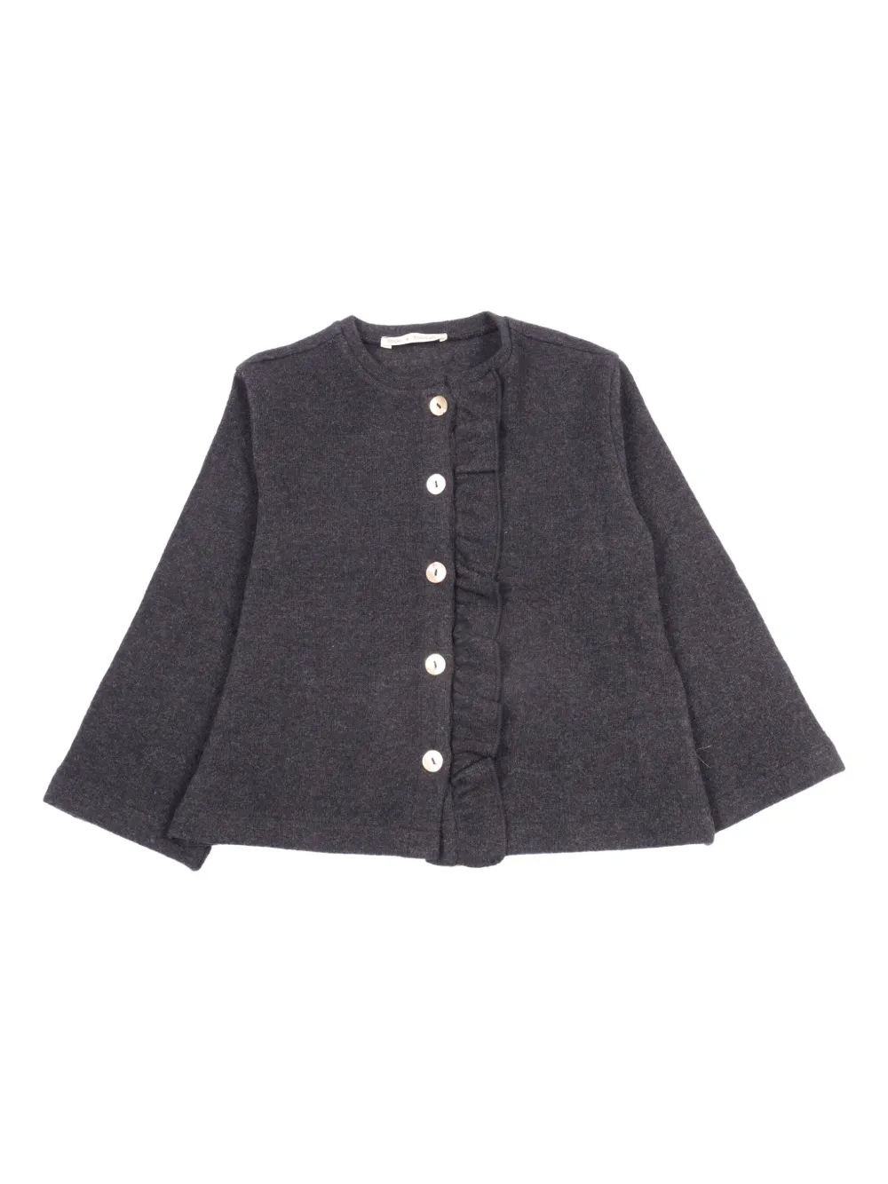 Zhoe & Tobiah ruffled button-up cardigan | Grey | Image 1