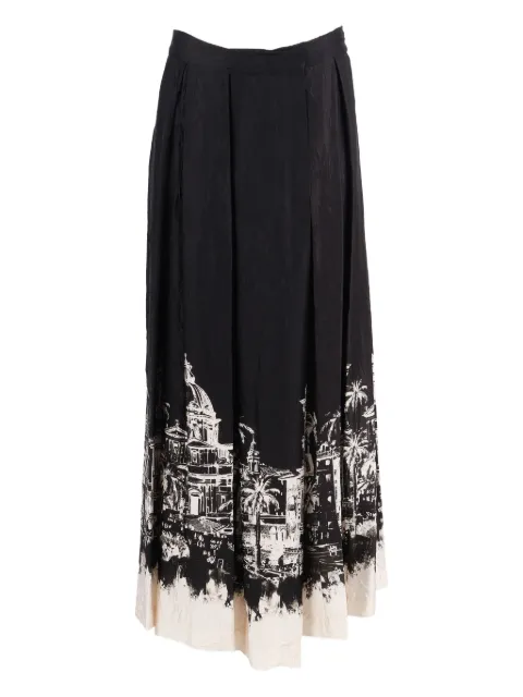 Shirtaporter printed pleated maxi skirt