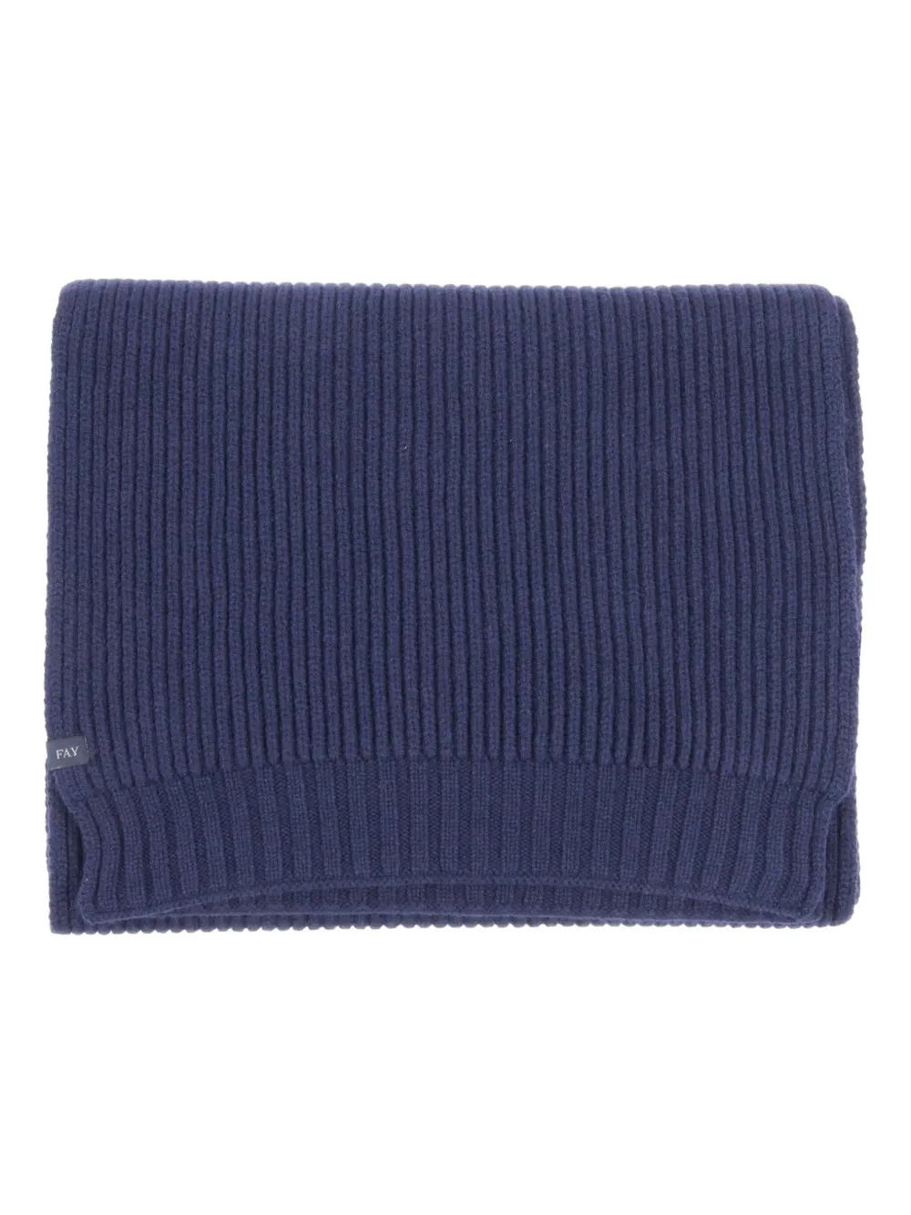 Fay Ribbed Wool Scarf In Blue