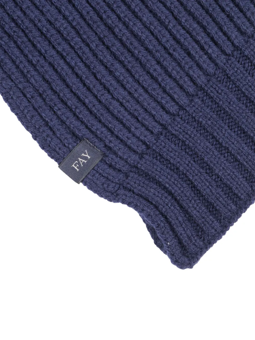Fay Ribbed Wool Scarf In Blue