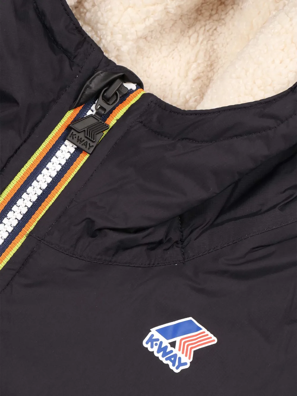 K Way Kids Claude gewatteerd jack met capuchon Blauw