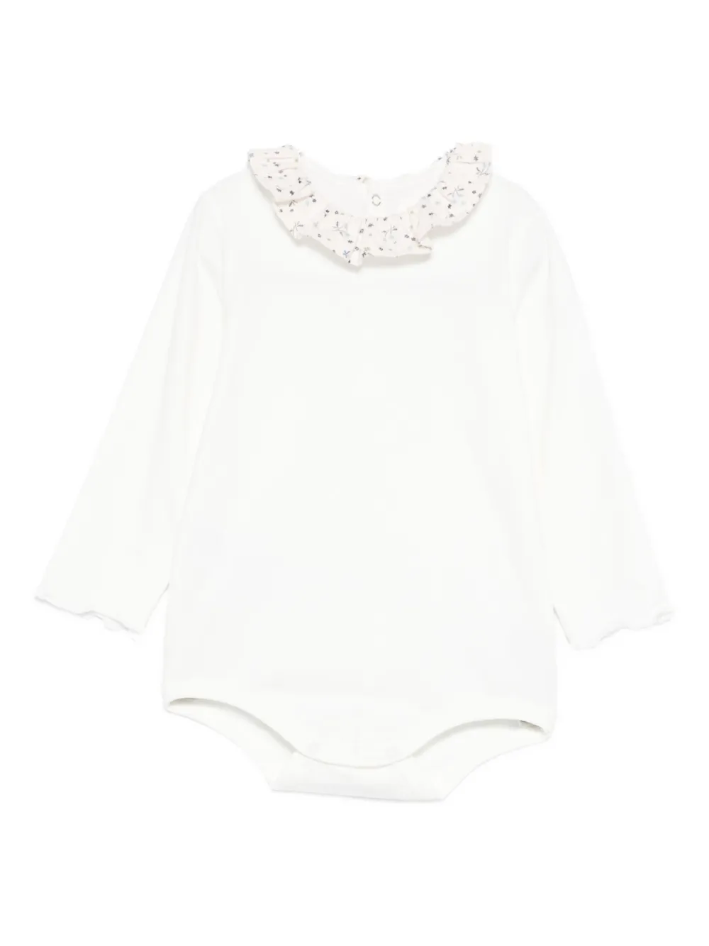 Teddy & Minou Ruffled-collar Bodysuit In White