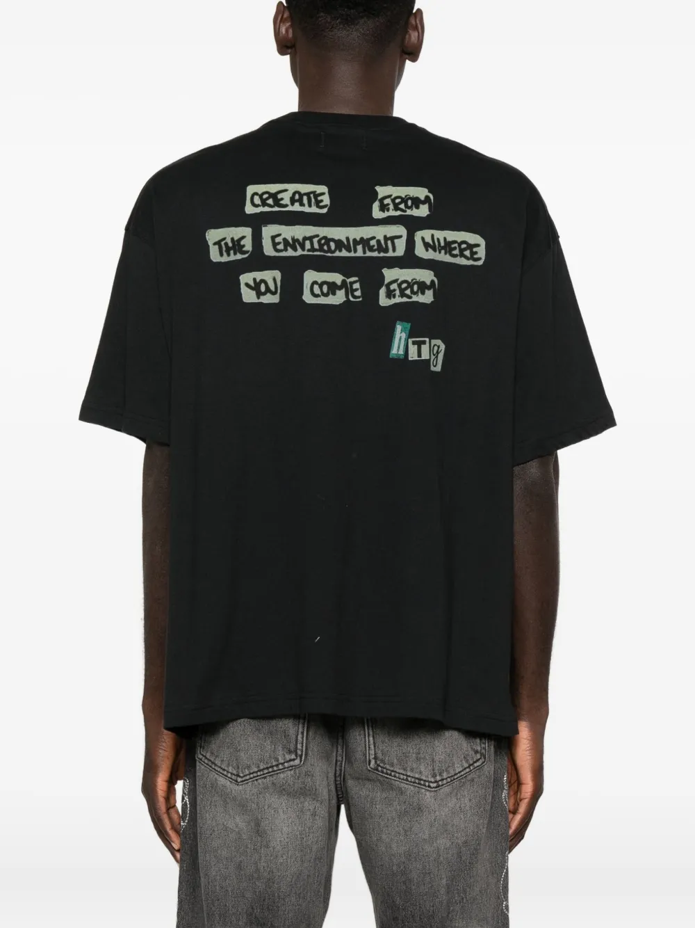 Honor The Gift T-shirt met grafische print en ronde hals Zwart