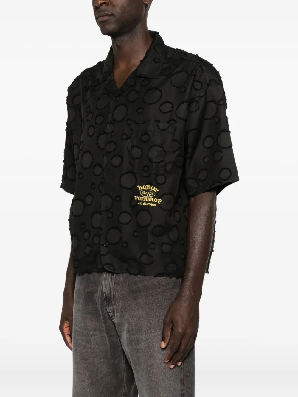 Honor The Gift Overhemd met patroon en korte mouwen Zwart