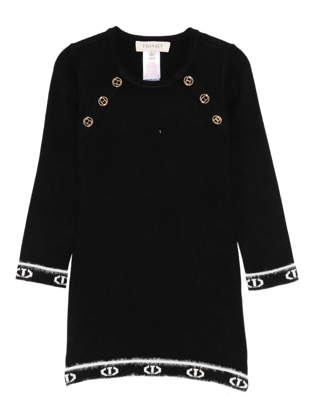 TWINSET Kids logo-trim dress | Black | Image 1