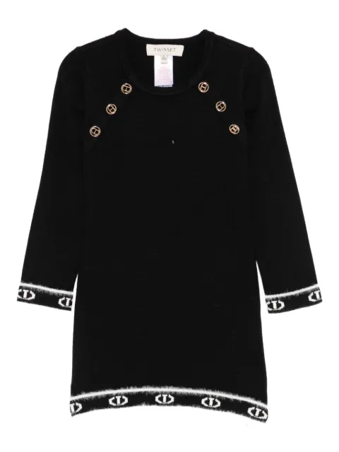 TWINSET Kids logo-trim dress