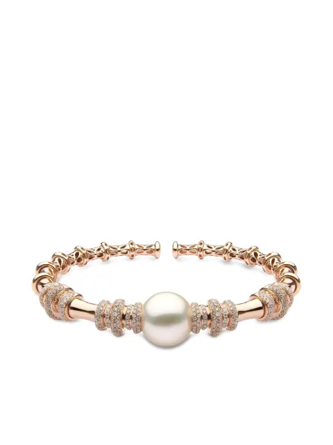 Yoko London 18K rode gold Astral diamond and pearl bangle