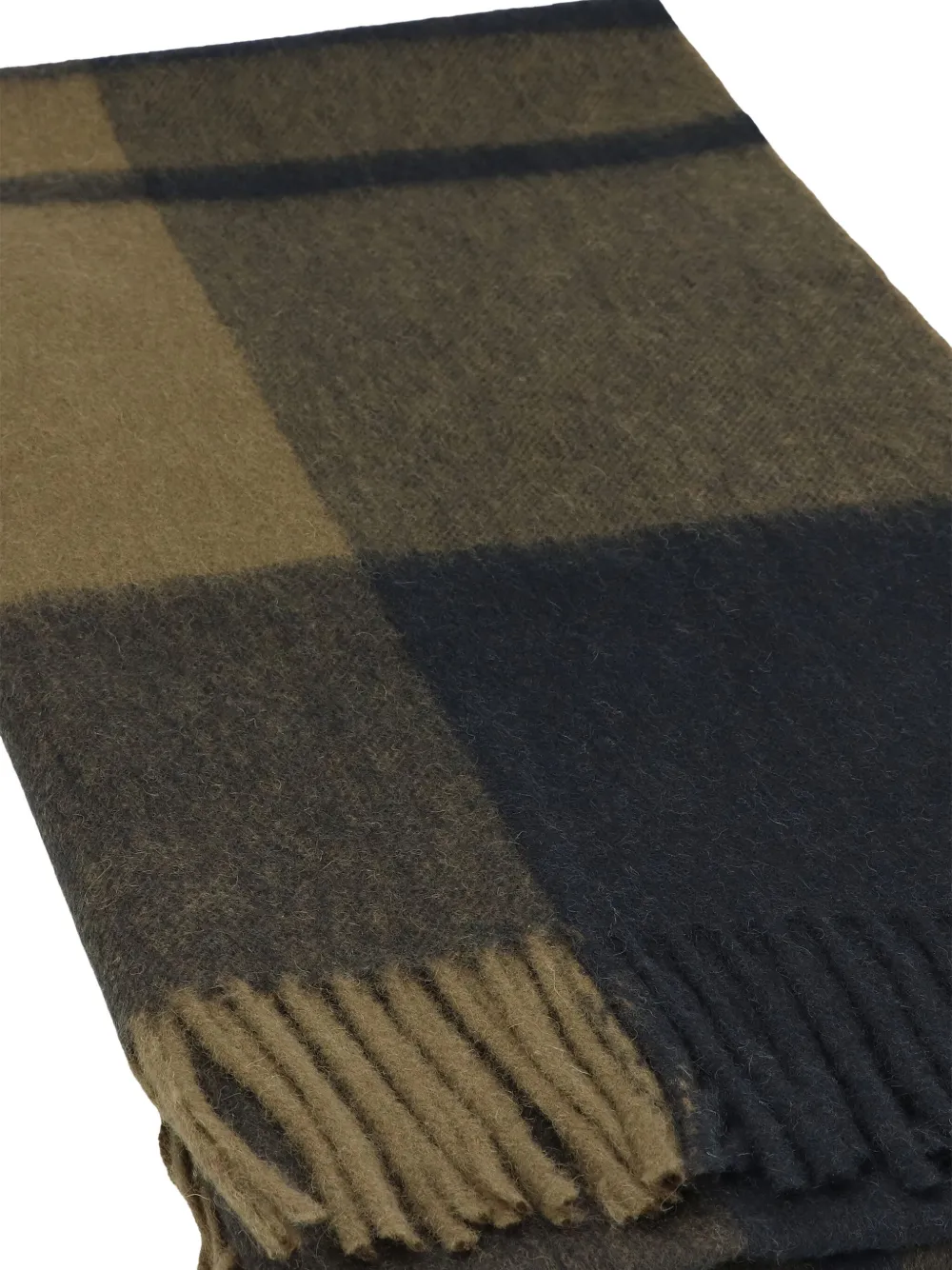 Barbour Sjaal met tartan ruit en franje - Bruin