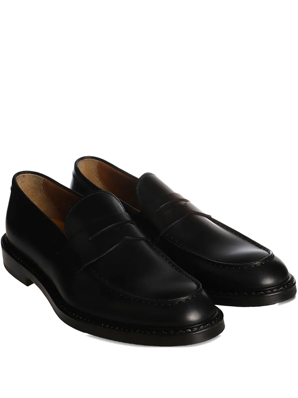 Doucal's penny-slot leather loafers Black