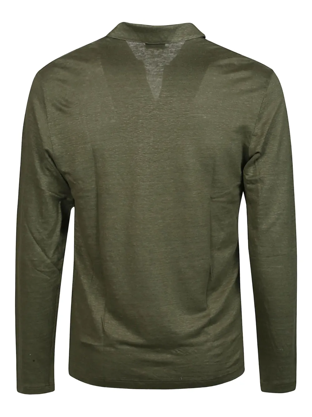 Barba T-shirt met V-hals en lange mouwen - Groen