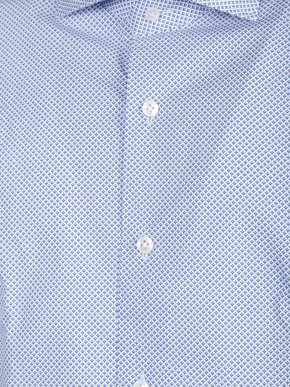 Barba Overhemd met micro patroon Blauw